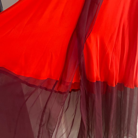 Haute Hippie Halter Silk Maxi Dress S Red Plum with belt - New - Picture 7 of 9